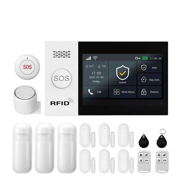 Hemlarmsystem, 4G-anslutning, Smart App-kontroll, EU-kontakt