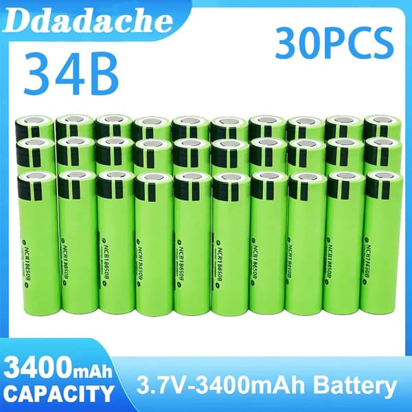 Litiumioniakku, 3.7V, 3400mAh kapasiteetti,34B-30PCS