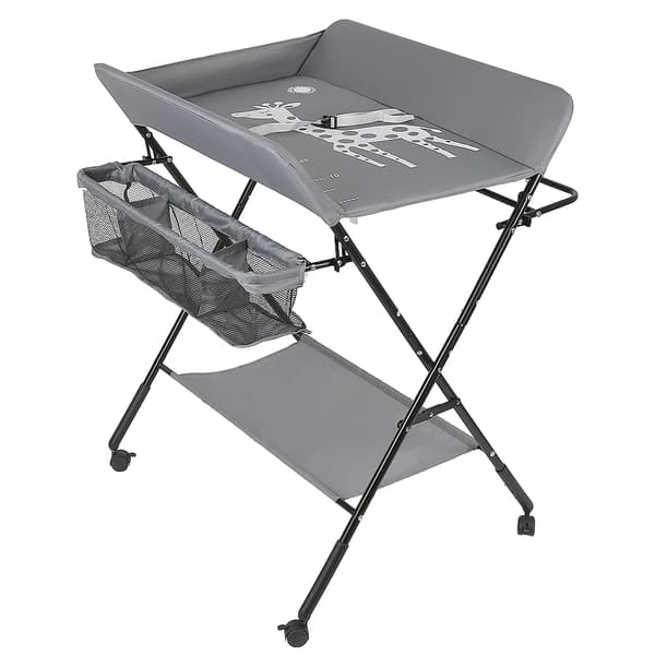 Babyskiftemøbel, Foldbart Design, Stort Opbevaringsrum,Hvid