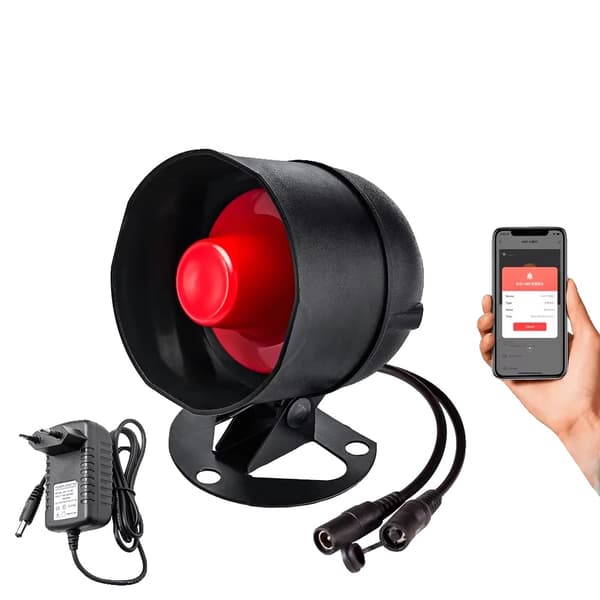 Alarm System, 110dB Høj Alarm, Smart Forbindelse,Kun Sirene Alarm, EU Stik