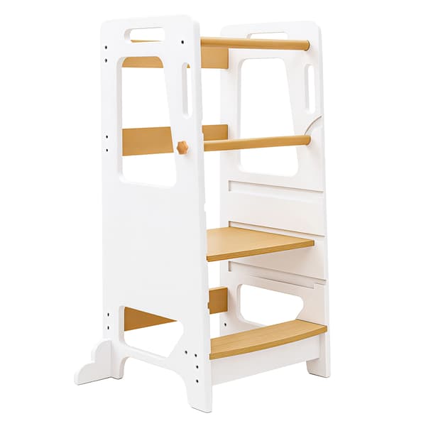 Lärande Torn, Justerbar Höjd, Halkfri Design,VIT