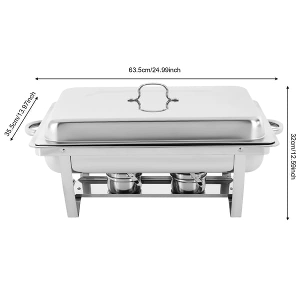 Chafing Dish Set, Rostfritt Stål, 3 Kompartmentsdesign,Silver