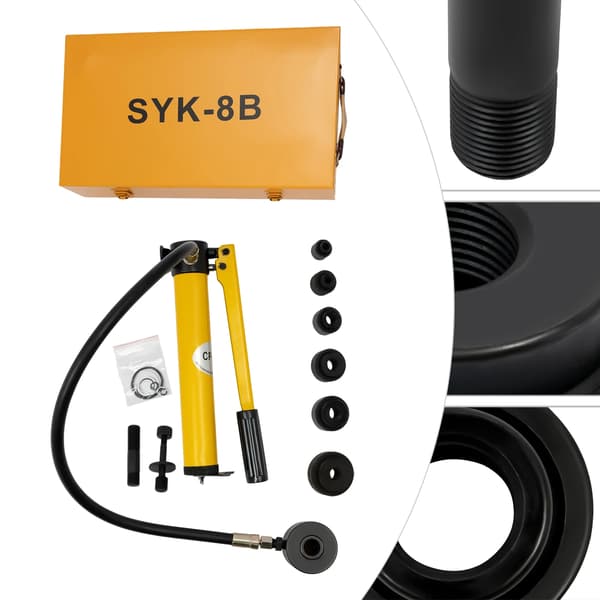 Hydraulisk Stanskit, 8T Tonnage, 6 Hållbara Stansar,gul