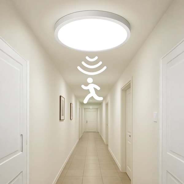 Loftlampe, Bevægelsessensor, Energi Effektiv,HVID, 1PC, ændrebar, 16-20W