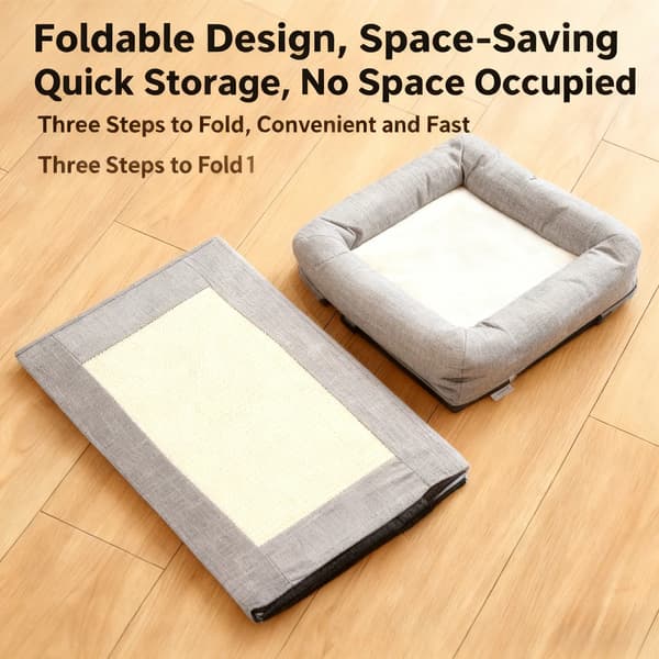Kattehus, Multi-Niveau Design, Sammenklappelig og Let at Samle,GRÅ