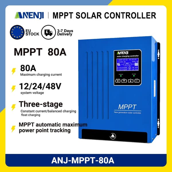 Solcellsregulator, 80A Utgång, MPPT Teknik,MPPT 80A