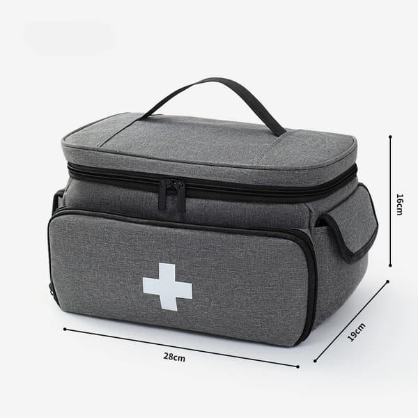 Första hjälpen-kit, bärbar design, hållbart material,Grå