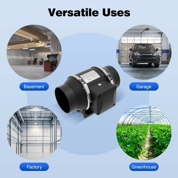 Avgassystemfläkt, Effektiv Luftflöde, Hållbar Design,svart