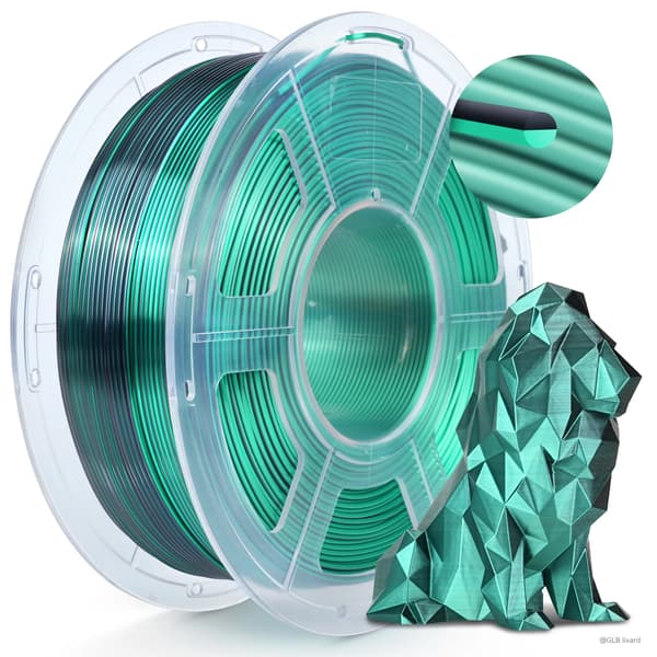 3D Printer Filament, PLA+ SILK, Boblefri,SKDC-BK GN