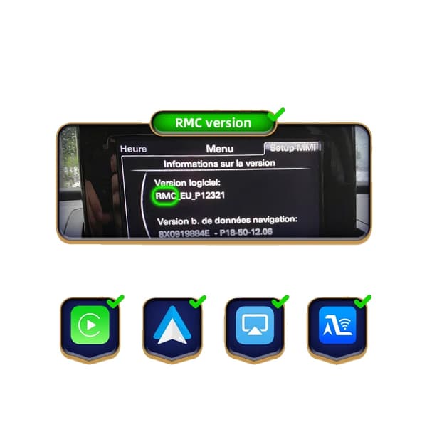 Trådlös CarPlay Android Auto-modul, Bluetooth-anslutning, navigeringsstöd,A1 RMC