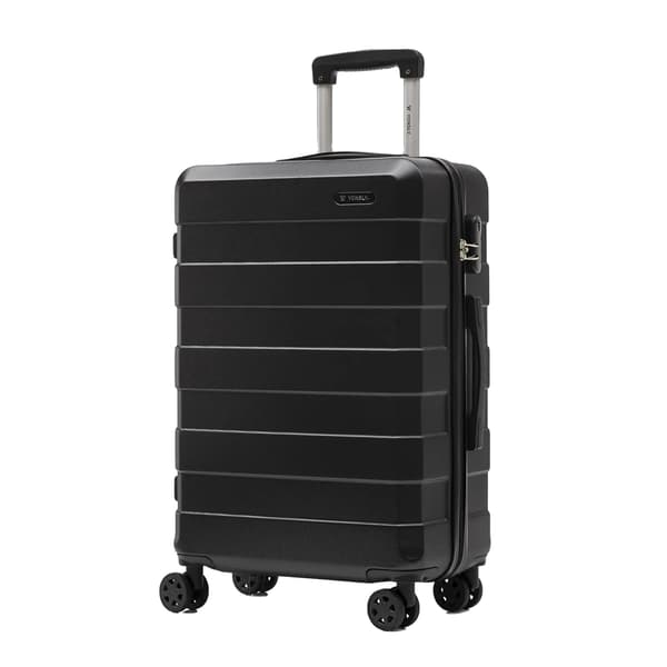 Rullende bagage, holdbart ABS-materiale, sikker kombinationslås,Sort, 24Tommer 600mm-a