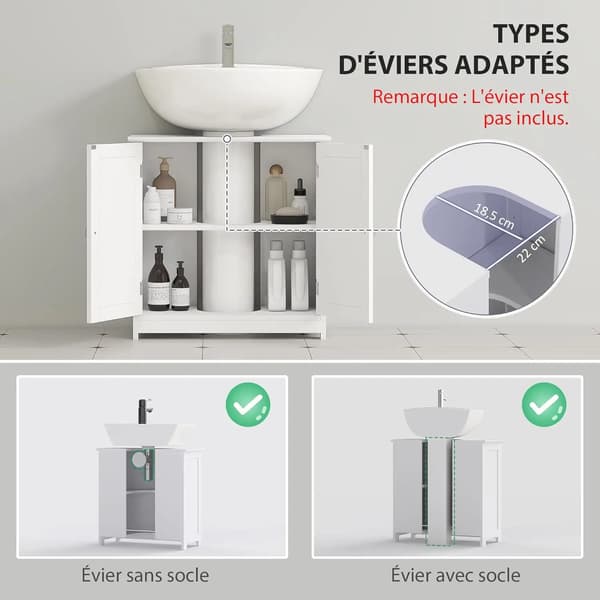 Badeværelsesskab, Pladsbesparende Design, Nem Vedligeholdelse,HVID