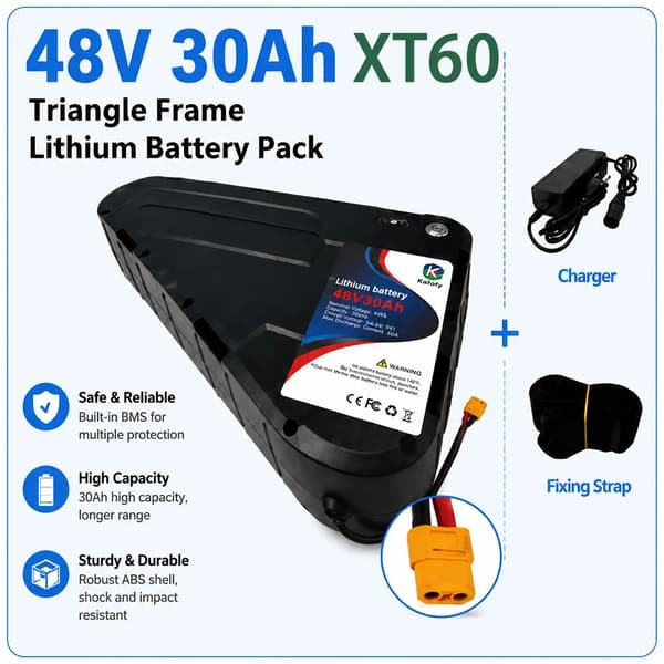 Akku, suuri kapasiteetti, vedenpitävä kovakotelo,48V30AH-XT60