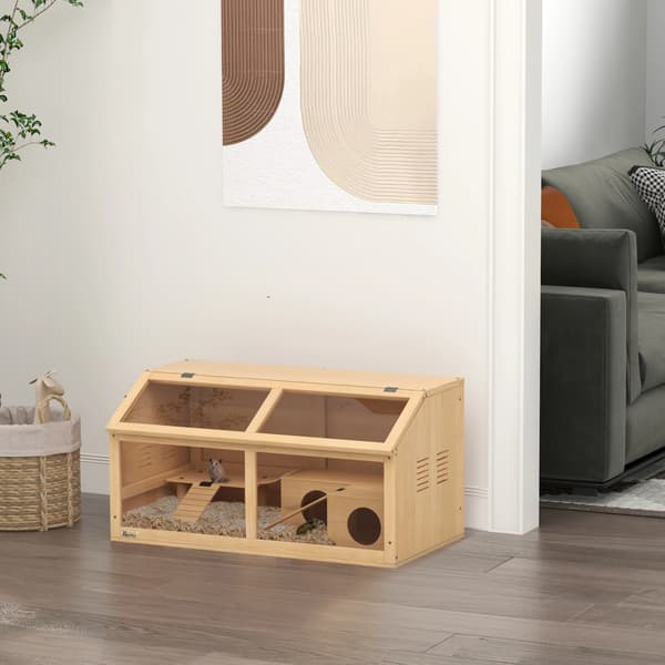 Hamsterbur, Rummelig Habitat, Robust Trædesign,Mørk Khaki