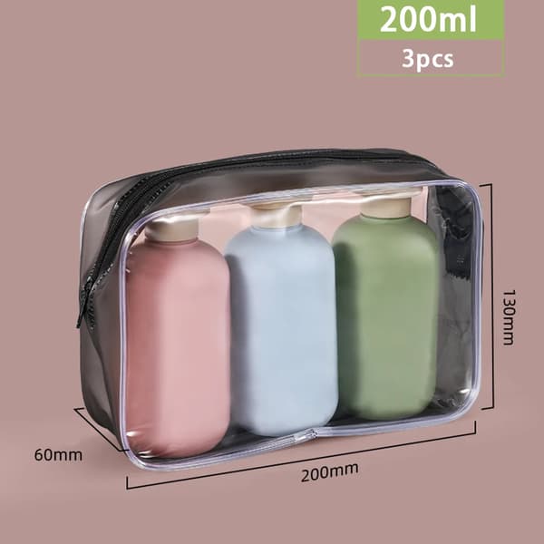 Reseschampoflaskor, påfyllningsbara, skumpumpdesign,Plast-a, 200ml