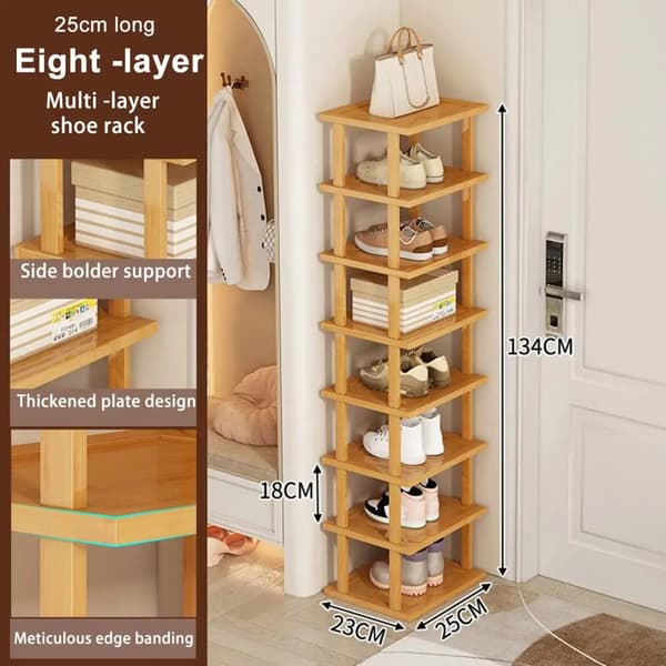 Sko Rack, Vertikal Design, Alsidig til Opbevaring,8 niveauer