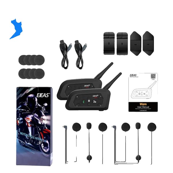Motorcykel Intercom, 800M Räckvidd, Bluetooth Anslutning,Dubbelpack