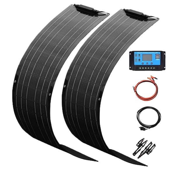 Flexibelt solpanelset, 50W effekt, 24% effektivitet,2st 50W Kit Vit