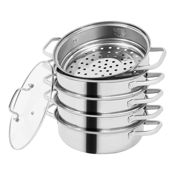 Matångare, 4-lagersdesign, rostfritt stål,Silver