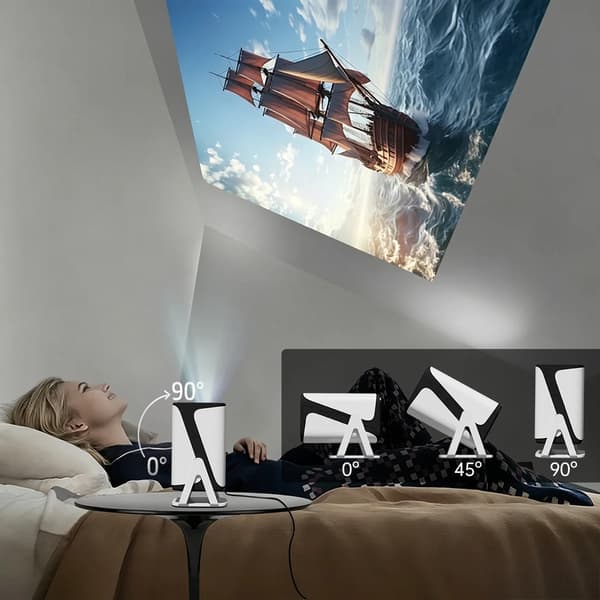Projektor, 4K Videoafkodning, WiFi og Bluetooth-forbindelse,hvid sort Z320 EU