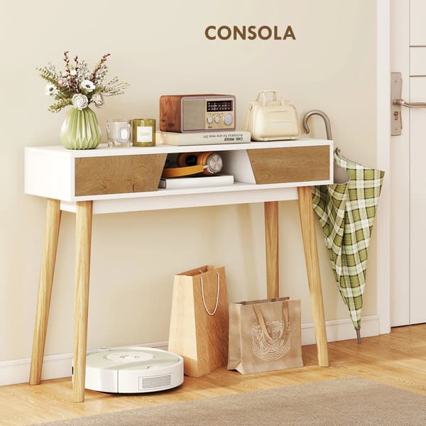 Konsolbord, Modern stil, Gott om förvaring, VIT