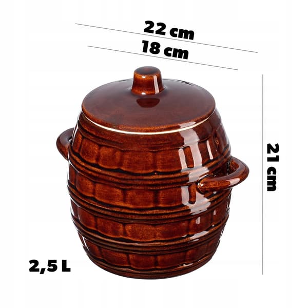 Kålpitfat, 2,5L kapacitet, keramisk konstruktion,Brun