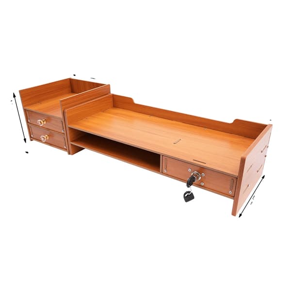Monitorstand, Opbevaringsskuffer, Moderne Design,Træ