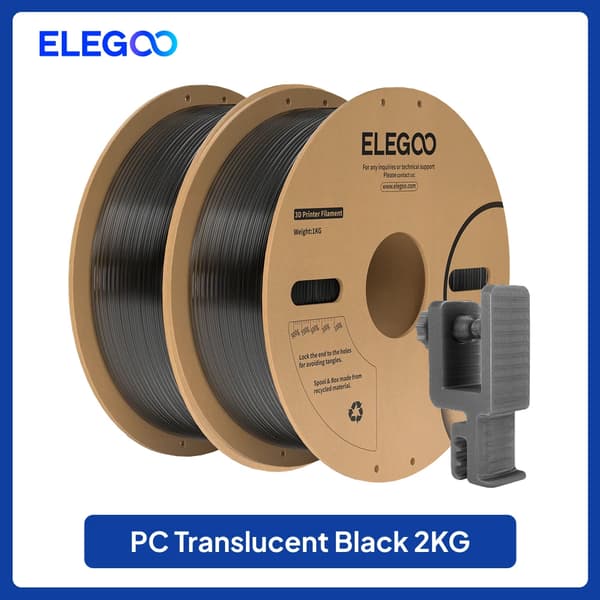 3D-printfilament, polycarbonatmateriale, høj slagmodstand,2KG Røg Sort