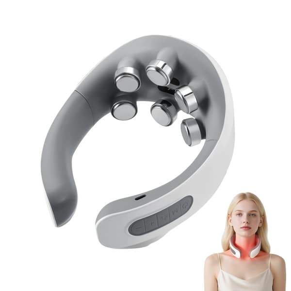 Nakke Massager, 15 Intensitetsniveauer, 5 Massageindstillinger,hvid