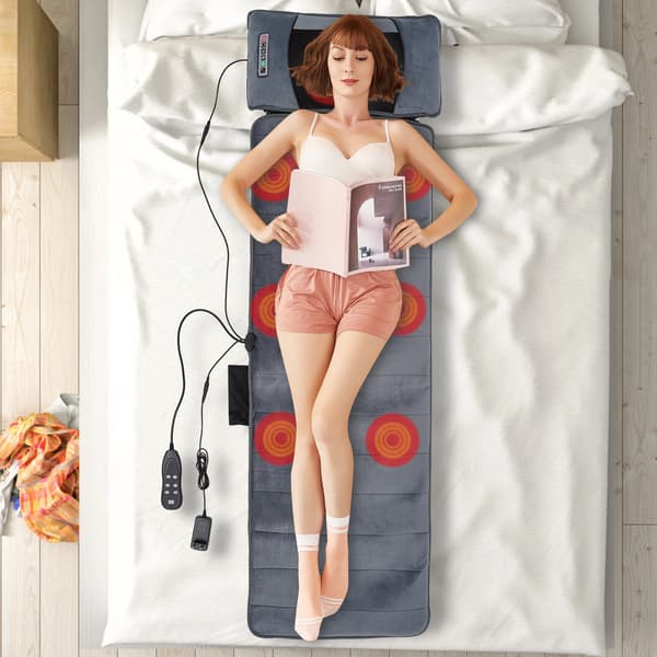 Massage Matta, 9 Lägen, Värmefunktion,Grå