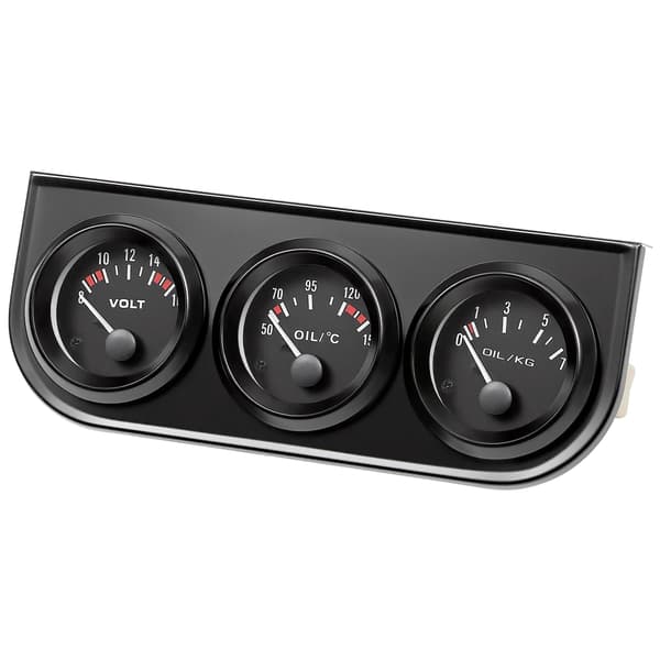 Bilmåler, olietryk og temperaturovervågning, LED-display,sort