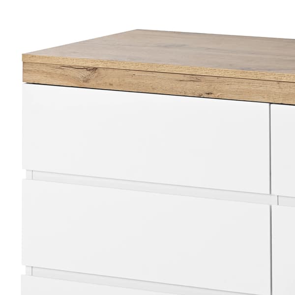 Kommode, 6 Skuffer, Miljøvenligt Design,HVID