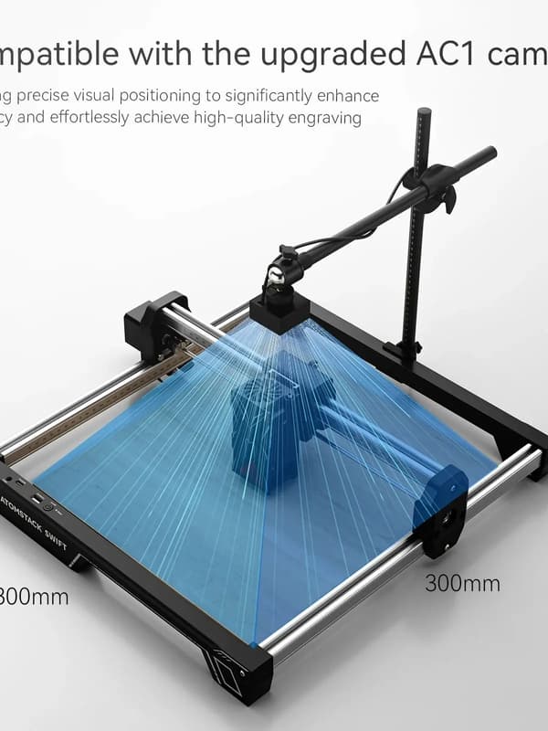 Lasergravyr, 300 x 300 mm Gravyrområde, 7W Effekt, Stöder Flera Material, Modulär Design, Användarvänlig Programvara