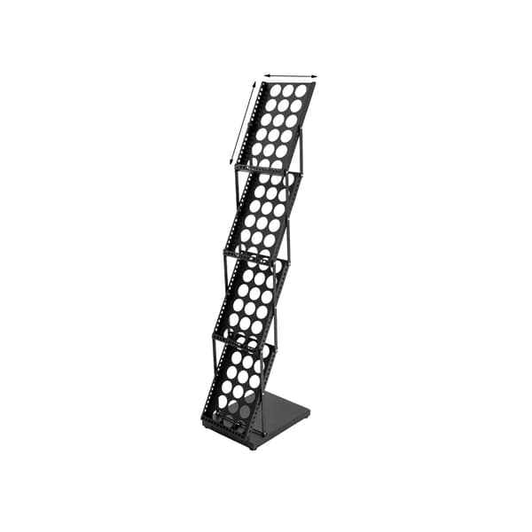 Magasinholder, Foldbart Design, Rummelig Opbevaringsplads,sort