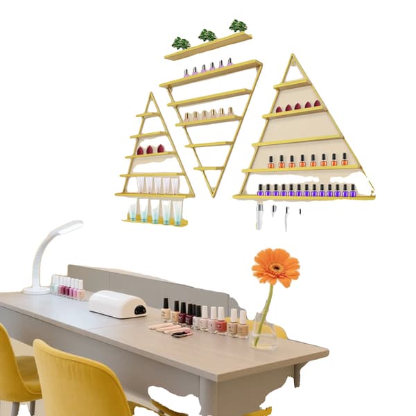 Display Rack, Vægmonteret, 6-delt Sæt,Guld