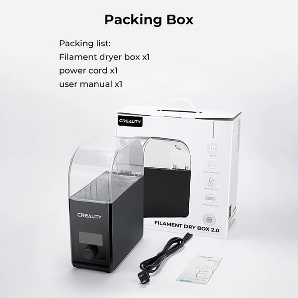 Filament Tørrer Box, 360° Cirkulation, Justerbar Temperatur,220V EU stik