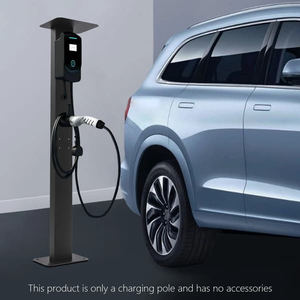 EV-ladestation, holdbar monteringsstang, effektiv kabelhåndtering,Sort