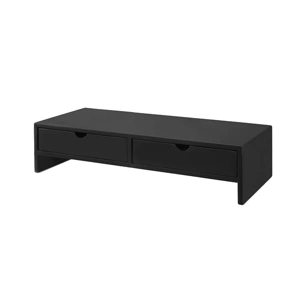 Monitorstand, Pladsbesparende Design, Multifunktionel Opbevaring,sort
