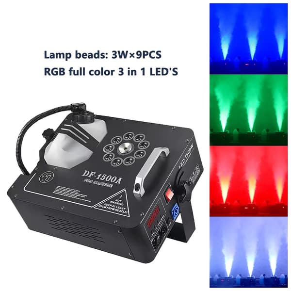 Røgmaskine, RGB LED-lys, DMX512 kontrol,sort, EU stik