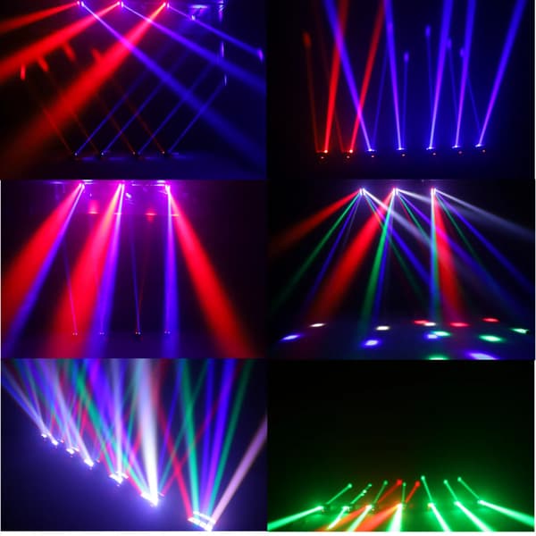 DJ Moving Head Light, 8x5W RGBW, Versatile Control Options, EU Plug