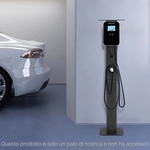 EV-ladestation monteringsstolpe, holdbart materiale, alsidig anvendelse,sort