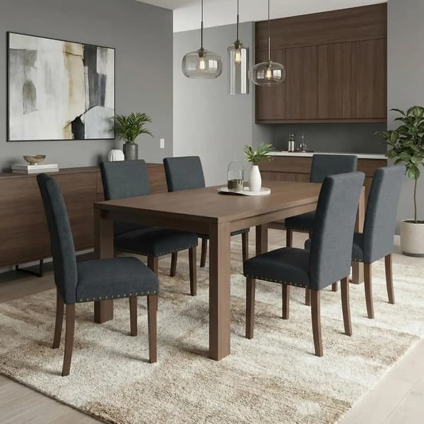 Matstolar, Klädd Tyg, Modern Elegant Design, Grå 6 Sittplatser