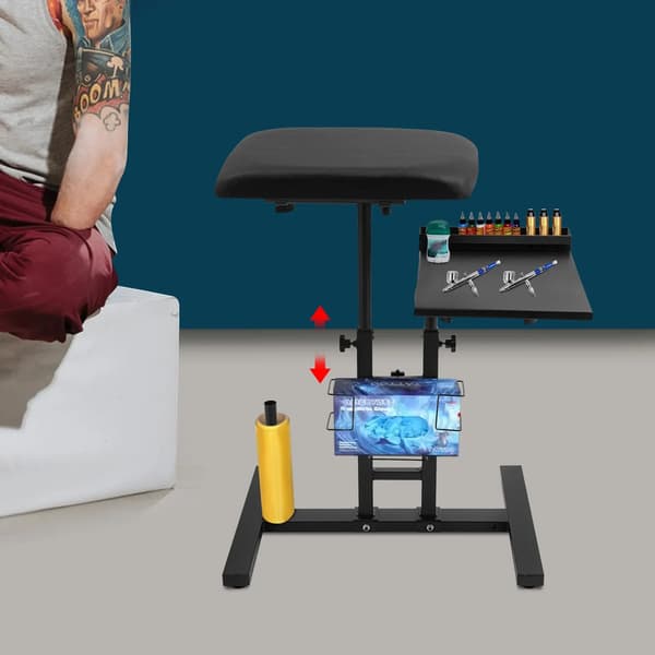 Tattoo Arbejdsbord Stativ, 360° Justerbart, Ergonomisk Design,sort