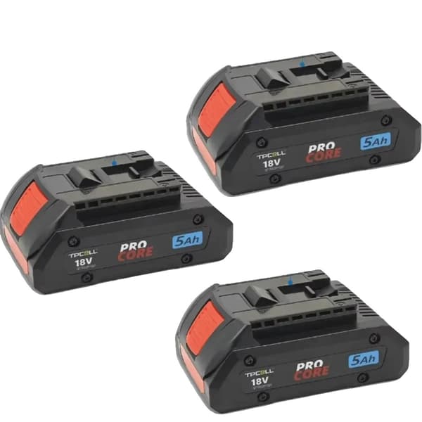 Batteripack, 5000mAh kapacitet, integrerat hanteringssystem,18V, 5.0Ah 3st