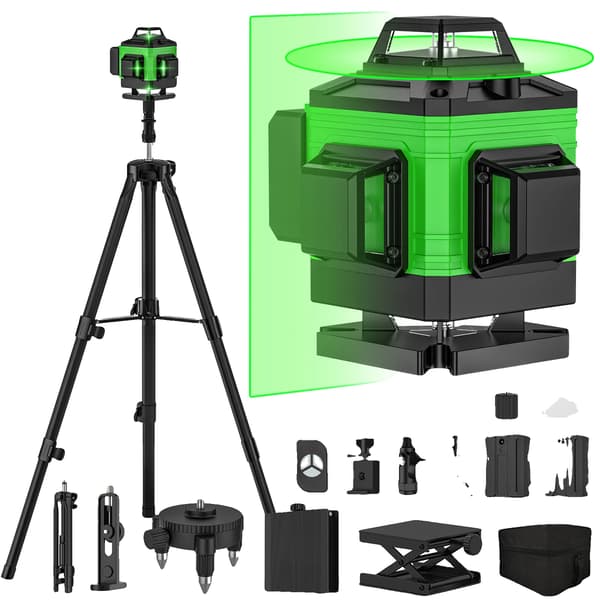 Laser Level, Self-Leveling Function, Tripod Compatible, 16 Line with Tripod (Cloth Bag)