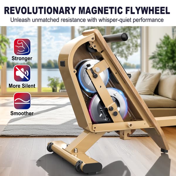 Magnetisk Rower, Maksimal Bruger Vægt 150 kg, 16 Modstandsniveauer, Foldbart Design, LCD Skærm, Bluetooth Forbindelse