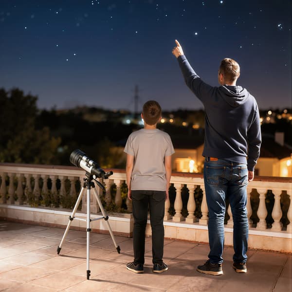 Astronomisk Teleskop, 70mm Objektivlinse, Justerbart Stativ,MULTI