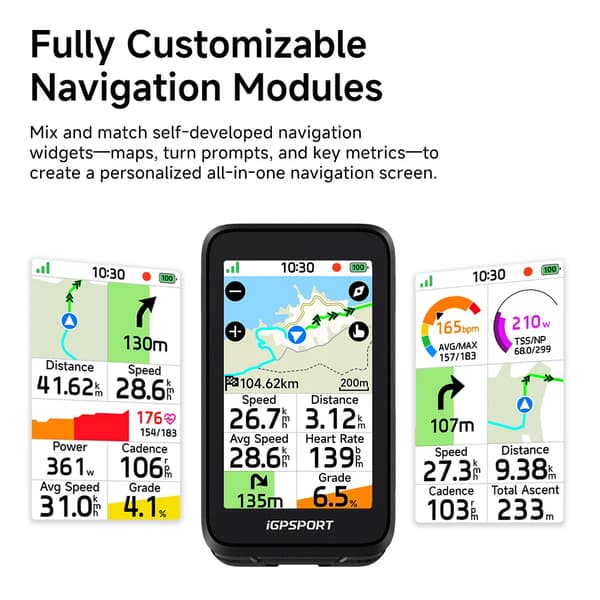 GPS Cykeldator, Anpassningsbar Navigation, Förlängd Batteritid, BiNavi Air