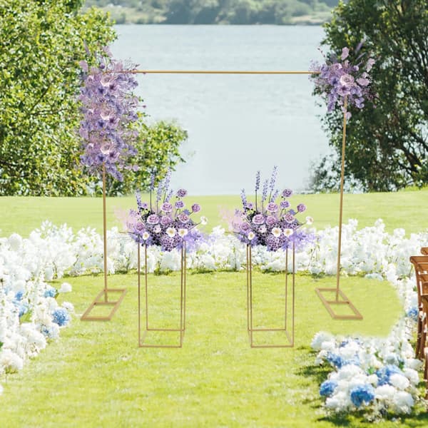 Baggrundsstativ, inkluderer blomsterstande, ideelt til begivenhedsdekoration,Guld, M
