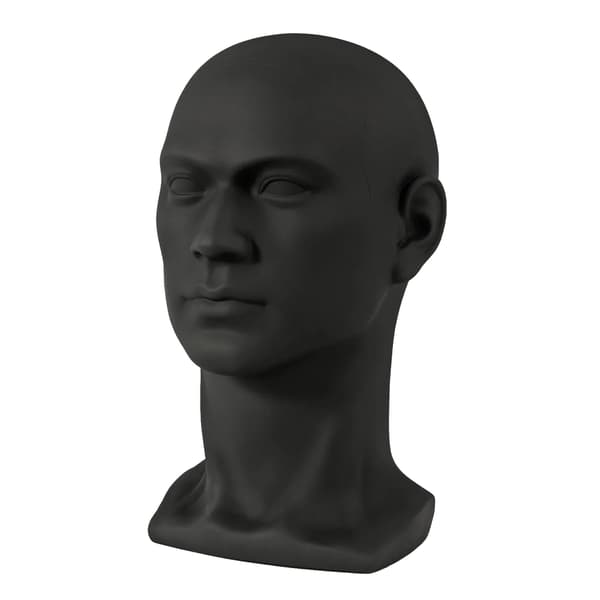Mannequin Hoved, PVC Konstruktion, Letvægts og Bærbar,Sort